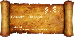 Gombó Roland névjegykártya